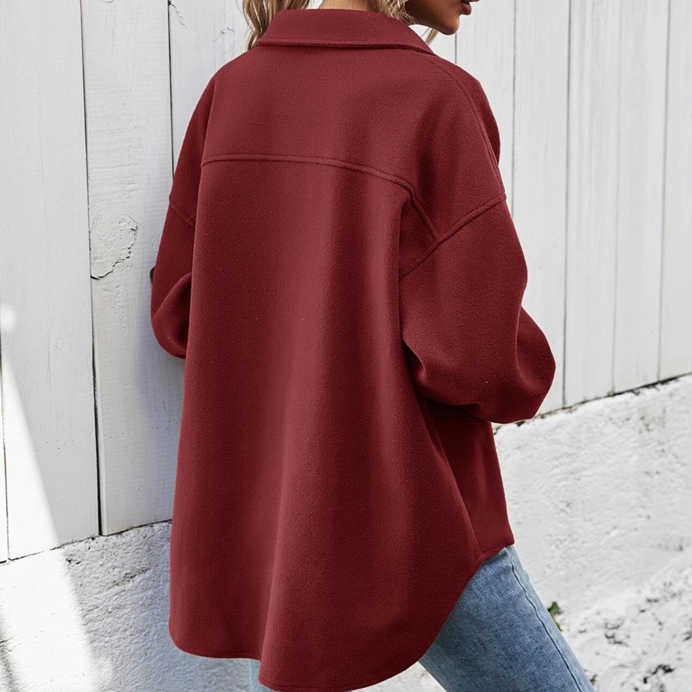Cozy Boyfriend fit Button Down Oversized Jacket Shacket - Picture 4 of 11